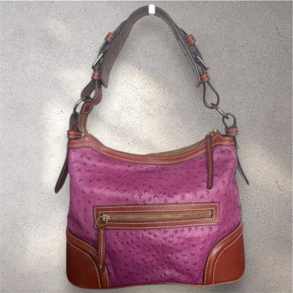 Dooney & Bourke 🦋 Pink Ostrich Leather Handbag - Picture 2 of 6